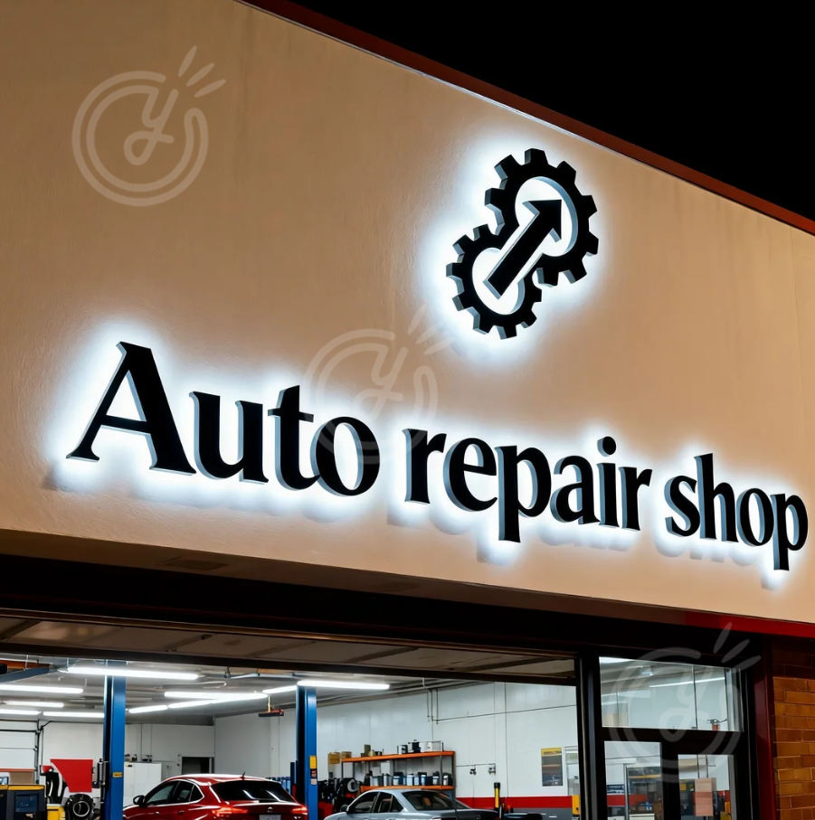 Auto Repair Shop Logo - Auto Repair Shop Custom 3D Metal