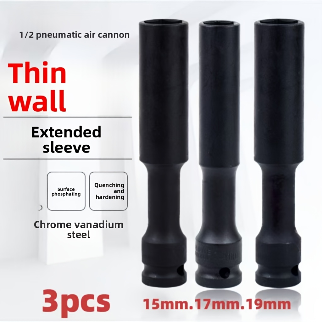 1/3pcs 1/2 inch extended thin- - Pneumatic Impact Wrench recension och pris