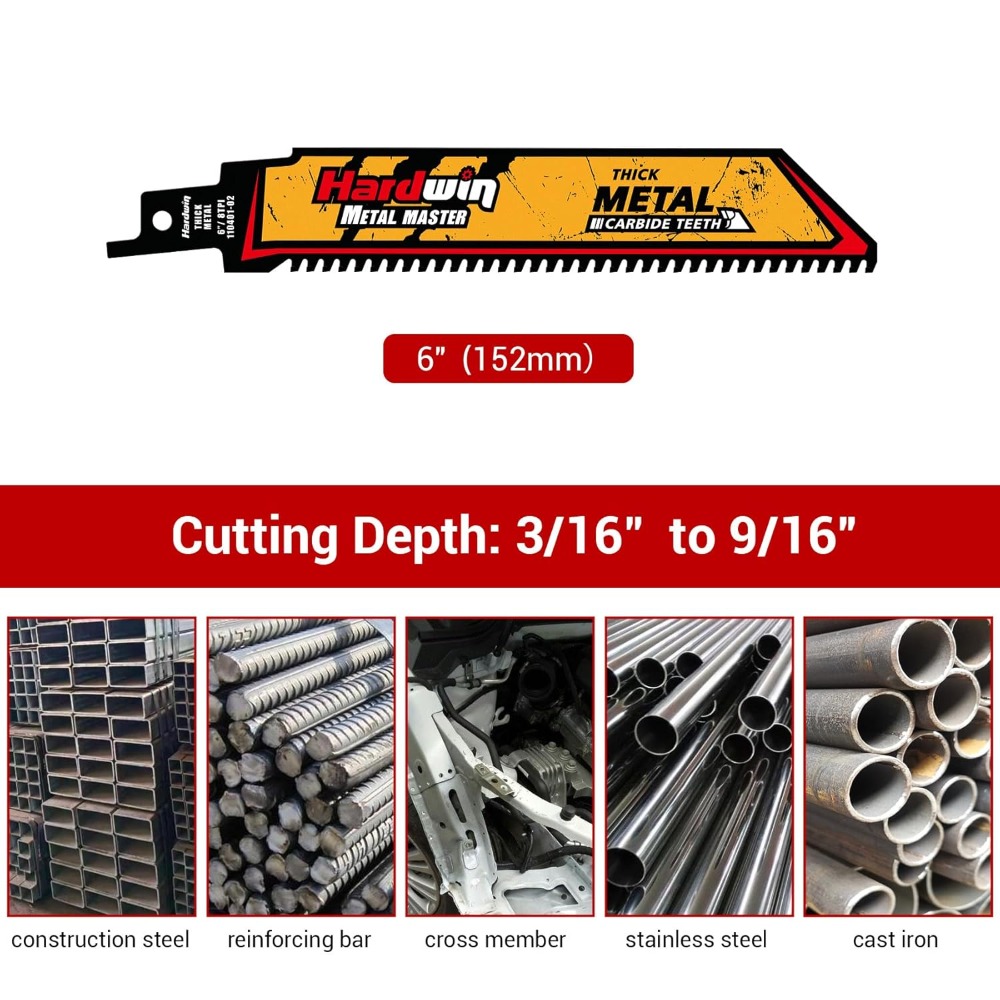 6-Inch 8 TPI Carbide Reciproca - Metal Saw Reciprocating recension och pris